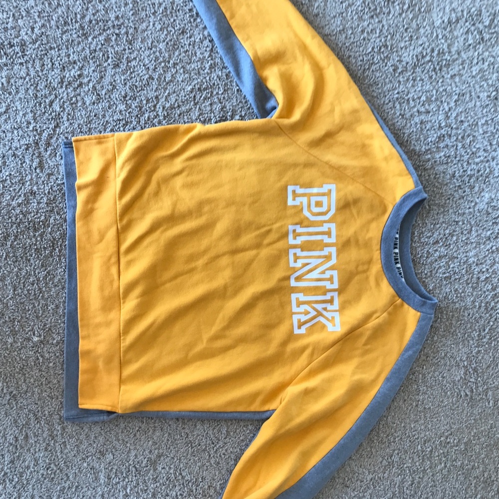 Yellow and gray PINK Victoria secret sweater